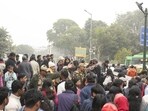A 24-hour average AQI of 311 was recorded at 8am on Friday. (PTI)