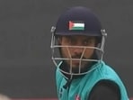 According to the officials, a cricketer's helmet bore the Palestine flag in front