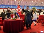 North Korean leader Kim Jong Un and his daughter Kim Ju Ae attend an event to celebrate the New Year, in Pyongyang, North Korea.