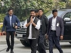 New Delhi: Telangana Chief Minister and Congress leader A Revanth Reddy, centre, arrives for the Congress Working Committee (CWC) meeting, in New Delhi, Saturday, Dec. 27, 2025. (PTI Photo/Atul Yadav)(PTI12_27_2025_000068B) (PTI)