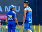 Sachin Tendulkar (L) with son Arjun Tendulkar during a training camp for Mumbai Indians. Sachin Tendulkar (L) with son Arjun Tendulkar during a training camp for Mumbai Indians.