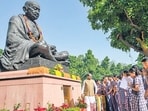 The Prerna Sthal is a dedicated area in the Parliament complex for statues of the titans of the country. (RAJ K RAJ /HT PHOTO)