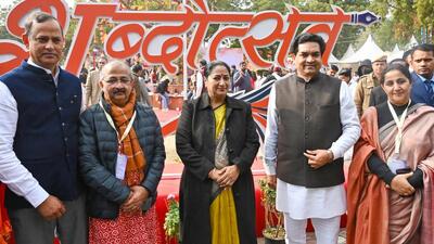 Based on the theme “Bharat Abhyudaya”, Gupta also said the three-day festival reflects the spirit of a future-oriented India rooted firmly in its civilisational foundations. (Vipin Kumar/HT Photo) Based on the theme “Bharat Abhyudaya”, Gupta also said the three-day festival reflects the spirit of a future-oriented India rooted firmly in its civilisational foundations. (Vipin Kumar/HT Photo)