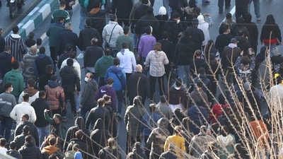 Protesters march in downtown Tehran, Iran. (AP) Protesters march in downtown Tehran, Iran. (AP)