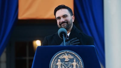 New York Mayor Zohran Mamdani speaks after he was ceremonially sworn in as New York City's 112th mayor at City Hall by Sen. Bernie Sanders (VT-I) on January 01, 2026 in New York City. (Getty Images via AFP) New York Mayor Zohran Mamdani speaks after he was ceremonially sworn in as New York City's 112th mayor at City Hall by Sen. Bernie Sanders (VT-I) on January 01, 2026 in New York City. (Getty Images via AFP)