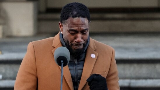 New York City Public Advocate Jumanee Williams reacts while he speaks during New York City Mayor Zohran Mamdani's inauguration ceremony in New York City, US.(REUTERS)
