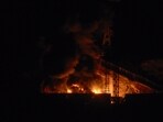 Picture of fire at Fuerte Tiuna, Venezuela's largest military complex, after a series of explosions in Caracas. Picture of fire at Fuerte Tiuna, Venezuela's largest military complex, after a series of explosions in Caracas.