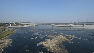 Similar floating structures have previously been installed on larger drains in Delhi. (Arvind YadavHindustan Times) Similar floating structures have previously been installed on larger drains in Delhi. (Arvind YadavHindustan Times)