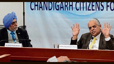 From left: Lt Gen KJ Singh (retd) and Lt Gen Raj Shukla (retd) during the discussion on Saturday. (HT File) From left: Lt Gen KJ Singh (retd) and Lt Gen Raj Shukla (retd) during the discussion on Saturday. (HT File)