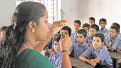 Maharashtra government has made it compulsory for teachers of ashram schools under the tribal development department to TET or face termination of service. (Alamy Stock Photo (PIC FOR REPRESENTATION)) Maharashtra government has made it compulsory for teachers of ashram schools under the tribal development department to TET or face termination of service. (Alamy Stock Photo (PIC FOR REPRESENTATION))