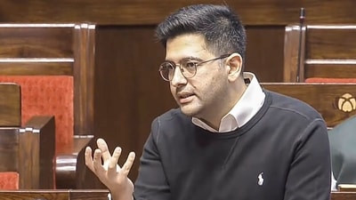 Raghav Chadha said that delivery workers asking for fair pay weren't criminals. (Sansad TV/ File) Raghav Chadha said that delivery workers asking for fair pay weren't criminals. (Sansad TV/ File)