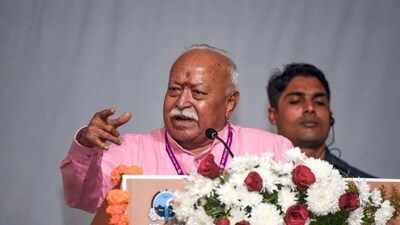 Bhagwat was speaking at a gathering in Bhopal as part of the Sangh’s centenary-related activities. (PTI/File Photo) Bhagwat was speaking at a gathering in Bhopal as part of the Sangh’s centenary-related activities. (PTI/File Photo)