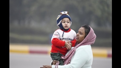 Saturday’s AQI was lower than levels recorded throughout December and January, and most of November, except on November 1, when the AQI stood at 70. (HT PHOTO)