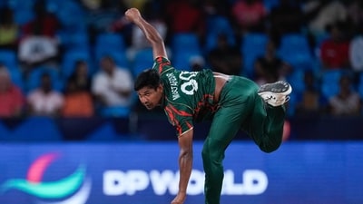 Bangladesh's Mustafizur Rahman bowls during a match. (AP) Bangladesh's Mustafizur Rahman bowls during a match. (AP)