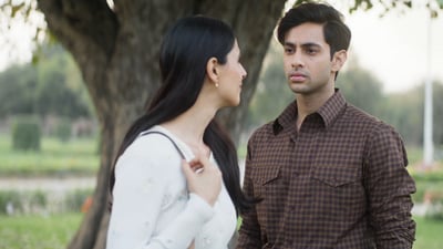 Ikkis box office collection day 3: Agastya Nanda and Simar Bhatia in a still from the film. Ikkis box office collection day 3: Agastya Nanda and Simar Bhatia in a still from the film.