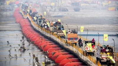 Devotees arrive at Sangam to attend Magh Mela 2026 ahead of Paush Purnima on the eve of Paush Purnima 'Magh Mela 2026', in Prayagraj (ANI) Devotees arrive at Sangam to attend Magh Mela 2026 ahead of Paush Purnima on the eve of Paush Purnima 'Magh Mela 2026', in Prayagraj (ANI)