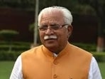 Khattar, on Sunday, reviewed the pace of ongoing hydroelectric projects in Jammu and Kashmir including his visit to 850 MW Ratle project where he formally started grouting of dam foundation over Chenab River. (HT File)