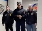 Nicolas Maduro is perp walked by DEA agents inside the headquarters of the US Drug Enforcement Administration (DEA) in lower Manhattan, New York, on January 3. (AFP) Nicolas Maduro is perp walked by DEA agents inside the headquarters of the US Drug Enforcement Administration (DEA) in lower Manhattan, New York, on January 3. (AFP)