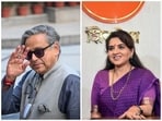 L: Congress leader Shashi Tharoor | R: Shiv Sena's Shaina NC L: Congress leader Shashi Tharoor | R: Shiv Sena's Shaina NC
