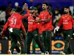 Mustafizur Rahman with the Bangladesh team.