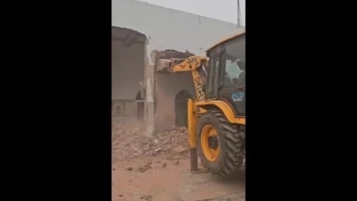 A demolition drive underway in Sambhal on Sunday. (Sourced) A demolition drive underway in Sambhal on Sunday. (Sourced)