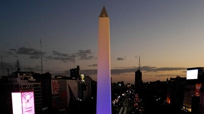 This aerial view shows the Obelisk lit in the colors of the Venezuelan flag while Venezuelans living in Argentina celebrate in Buenos Aires on January 3, 2026, after US forces captured Venezuelan leader Nicolas Maduro. (Photo by TOMAS CUESTA / AFP) (AFP) This aerial view shows the Obelisk lit in the colors of the Venezuelan flag while Venezuelans living in Argentina celebrate in Buenos Aires on January 3, 2026, after US forces captured Venezuelan leader Nicolas Maduro. (Photo by TOMAS CUESTA / AFP) (AFP)
