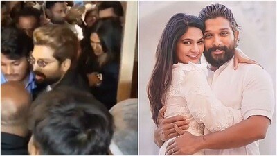 ఫ్యాన్స్ మధ్యలో అల్లు అర్జున్, స్నేహా ఫ్యాన్స్ మధ్యలో అల్లు అర్జున్, స్నేహా