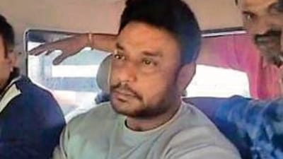 File photo of actor Darshan Thoogudeepa (ANI)