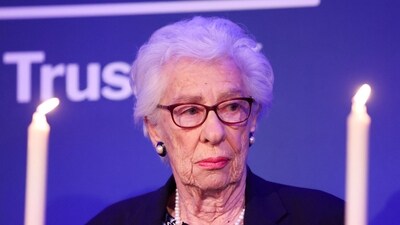 Eva Schloss, an Auschwitz survivor who dedicated decades to educating people on the Holocaust and was the step-sister of diarist Anne Frank, has died aged 96, her foundation announced on January 4, 2026. (File photo/AFP) Eva Schloss, an Auschwitz survivor who dedicated decades to educating people on the Holocaust and was the step-sister of diarist Anne Frank, has died aged 96, her foundation announced on January 4, 2026. (File photo/AFP)