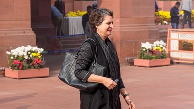 Congress MP Priyanka Gandhi Vadra arrives for the Winter session of Parliament, in New Delhi. (PTI Photo/Shahbaz Khan) (PTI) Congress MP Priyanka Gandhi Vadra arrives for the Winter session of Parliament, in New Delhi. (PTI Photo/Shahbaz Khan) (PTI)