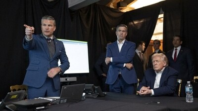 A photograph posted by US President Donald Trump on his Truth Social account shows him sitting near CIA Director John Ratcliffe and U.S. Secretary of Defense Pete Hegseth as they watch the U.S. military operation in Venezuela from Trump's Mar a Lago resort in Florida, January 3, 2026. (@Donald Trump/TruthSocial)