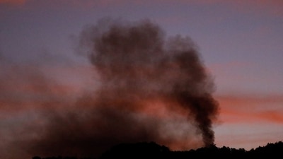 Smoke rises near Fort Tiuna, after U.S. President Donald Trump said the U.S. has struck Venezuela and captured its President Nicolas Maduro, in Caracas, Venezuela, January 3, 2026. (REUTERS)