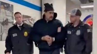 This screengrab taken from the X account of Rapid Response 47, the official White House rapid response account, shows Venezuelan President Nicolas Maduro (C) escorted by DEA agents inside the headquarters of the US Drug Enforcement Administration (DEA) in lower Manhattan, New York. (AFP) This screengrab taken from the X account of Rapid Response 47, the official White House rapid response account, shows Venezuelan President Nicolas Maduro (C) escorted by DEA agents inside the headquarters of the US Drug Enforcement Administration (DEA) in lower Manhattan, New York. (AFP)