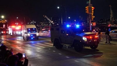A motorcade carrying Venezuelan leader Nicolas Maduro departs Manhattan on January 03, 2026 in New York City. (Getty Images via AFP)