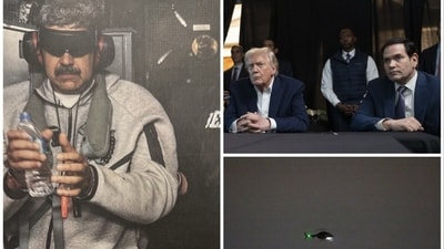 US on Saturday captured Venezuela President Nicolás Maduro (L) after carrying out strikes in the country (Truth Social/@realDonaldTrump and Bloomberg) US on Saturday captured Venezuela President Nicolás Maduro (L) after carrying out strikes in the country (Truth Social/@realDonaldTrump and Bloomberg)