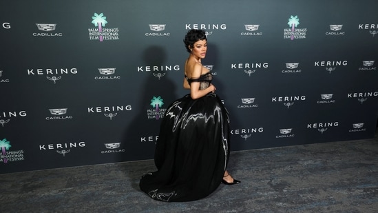 Teyana Taylor arrives at the 37th Annual Palm Springs International Film Festival wearing a black dress. REUTERS/Mario Anzuoni(REUTERS)