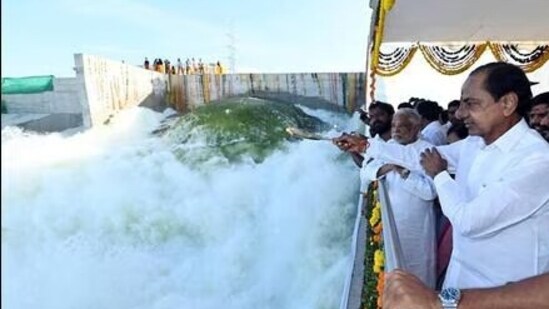 Palamuru–Rangareddy Lift Irrigation Scheme (PRLIS) being built on Krishna River (ANI)