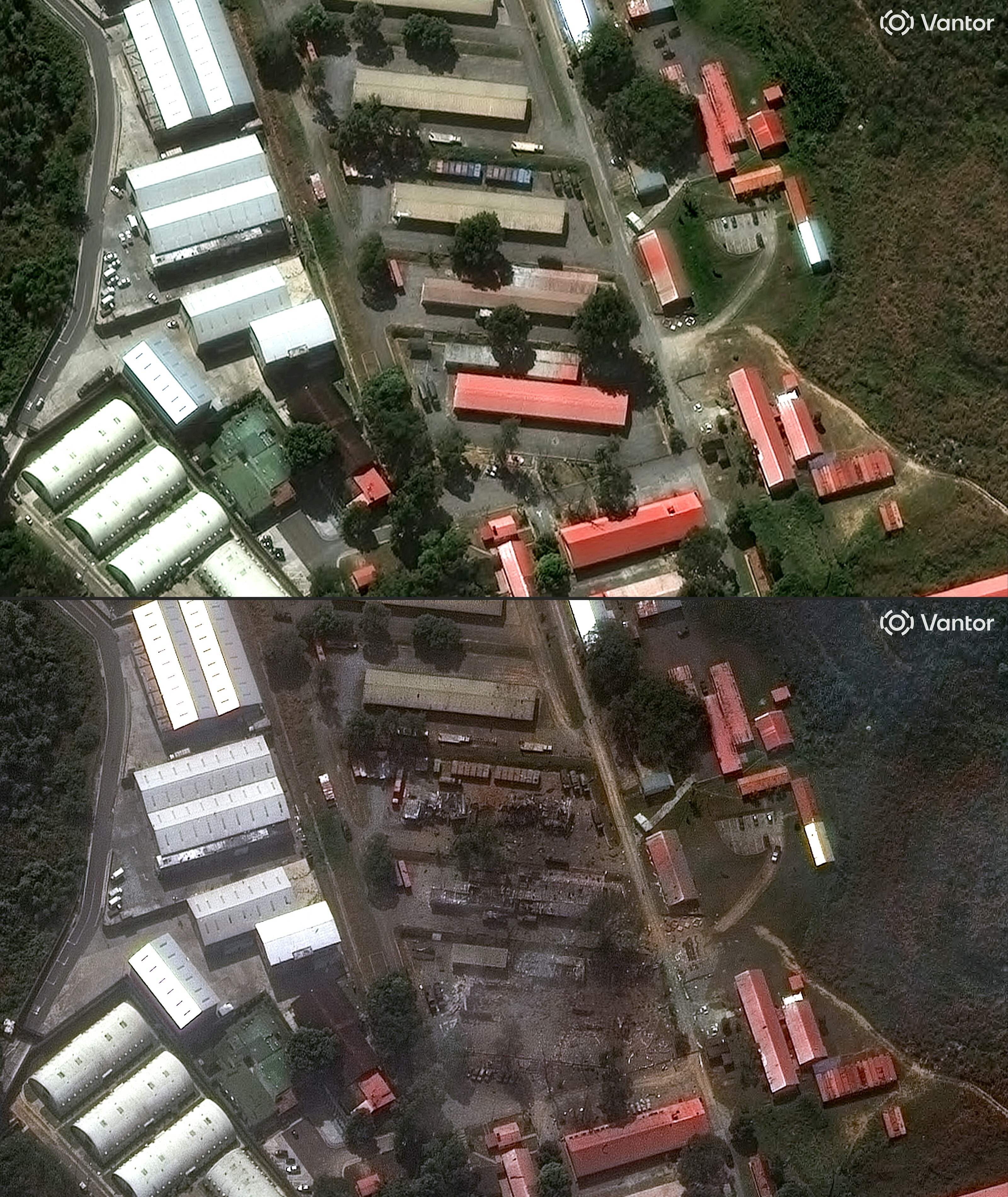 This combination of pictures created on January 03, 2026, shows a handout satellite image by Vantor taken on December 22, 2025, showing an overview of Fuerte Tiuna, Venezuela's largest military complex, in Caracas, and a handout satellite image by Vantor taken on January 3, 2026, showing an overview of Fuerte Tiuna, Venezuela's largest military complex, in Caracas, after a US military operation that led to the capture of Venezuelan President Nicolas Maduro. (AFP PHOTO/ SATELLITE IMAGE 2025/ VANTOR) This combination of pictures created on January 03, 2026, shows a handout satellite image by Vantor taken on December 22, 2025, showing an overview of Fuerte Tiuna, Venezuela's largest military complex, in Caracas, and a handout satellite image by Vantor taken on January 3, 2026, showing an overview of Fuerte Tiuna, Venezuela's largest military complex, in Caracas, after a US military operation that led to the capture of Venezuelan President Nicolas Maduro. (AFP PHOTO/ SATELLITE IMAGE 2025/ VANTOR)