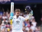 England's Joe Root celebrates after scoring a century during play on day two of the fifth and final Ashes cricket test. England's Joe Root celebrates after scoring a century during play on day two of the fifth and final Ashes cricket test.