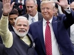 Prime Minister Narendra Modi and President Donald Trump seen together in Houston in 2019. 