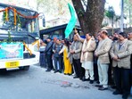 Chief Minister Pushkar Singh Dhami flags off services after Uttarakhand Transport Corporation added 100 buses to its fleet on New Year’s Day, according to an official statement. Chief Minister Pushkar Singh Dhami flags off services after Uttarakhand Transport Corporation added 100 buses to its fleet on New Year’s Day, according to an official statement.