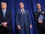 President Trump, Defense Secretary Pete Hegseth and Gen. Dan Caine, chairman of the Joint Chiefs of Staff, at a press conference Saturday following a U.S. strike on Venezuela. President Trump, Defense Secretary Pete Hegseth and Gen. Dan Caine, chairman of the Joint Chiefs of Staff, at a press conference Saturday following a U.S. strike on Venezuela.