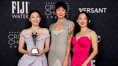 Arden Cho, May Hong and Ji-young Yoo, who won the Best Animated Feature award for KPop Demon Hunters, opted for elegant gowns with head-turning necklines and flowy silhouettes at the 31st Annual Critics Choice Awards.&nbsp; (REUTERS)