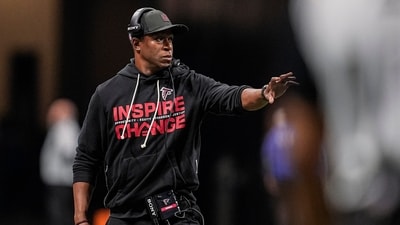 Atlanta Falcons head coach Raheem Morris on the sideline during the game against the New Orleans Saints during the second half at Mercedes-Benz Stadium. (IMAGN IMAGES via Reuters Connect)