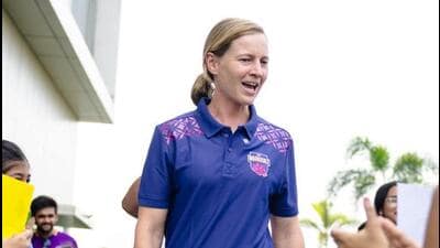 Meg Lanning, 33, was purchased by Warriorz at the November mega auction for a cool ₹1.9 crore, after she was released by Delhi Capitals. (UP Warriorz) Meg Lanning, 33, was purchased by Warriorz at the November mega auction for a cool ₹1.9 crore, after she was released by Delhi Capitals. (UP Warriorz)