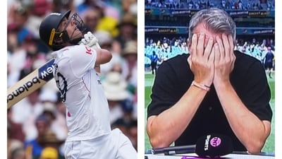 Graeme Swann, right, could not believe his eyes seeing Jamie Smith play that shot (AP/Screengrab) Graeme Swann, right, could not believe his eyes seeing Jamie Smith play that shot (AP/Screengrab)
