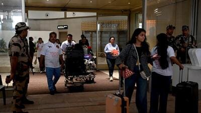 Navi Mumbai, India - Dec. 25, 2025: Passengers come out from the arrival of Newly built Navi Mumbai International Airport at Ulwe in Navi Mumbai, India, on Thursday, December 25, 2025. (Photo by Bachchan Kumar/ HT PHOTO) (HT PHOTO) Navi Mumbai, India - Dec. 25, 2025: Passengers come out from the arrival of Newly built Navi Mumbai International Airport at Ulwe in Navi Mumbai, India, on Thursday, December 25, 2025. (Photo by Bachchan Kumar/ HT PHOTO) (HT PHOTO)
