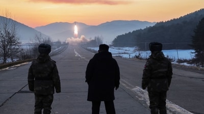 Through today’s launching drill, we can confirm that a very important technology task for national defense has been carried out,” Kim Jong Un said. (Korean Central News Agency/Korea News Service via AP) Through today’s launching drill, we can confirm that a very important technology task for national defense has been carried out,” Kim Jong Un said. (Korean Central News Agency/Korea News Service via AP)