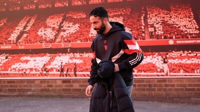 Ruben Amorim arrives before the match. (Action Images via Reuters)