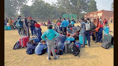 Some of the players at a government school at PAU in Ludhiana on Monday. (Gurpreet Singh/HT) Some of the players at a government school at PAU in Ludhiana on Monday. (Gurpreet Singh/HT)